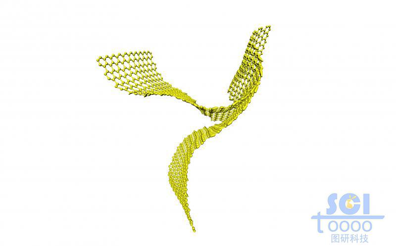 尾端相連逐漸分離開的柔性石墨烯（薄膜）結構